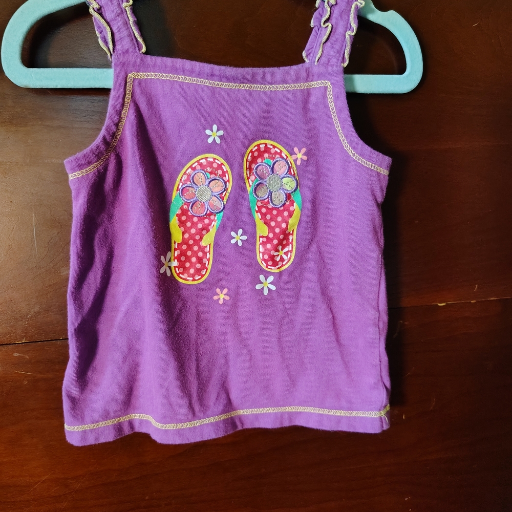 Kids Headquarters Purple Camisole with Flip-Flop Design